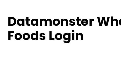 The companies will build a new, cloud-based retail management solution for. . Datamonster whole foods